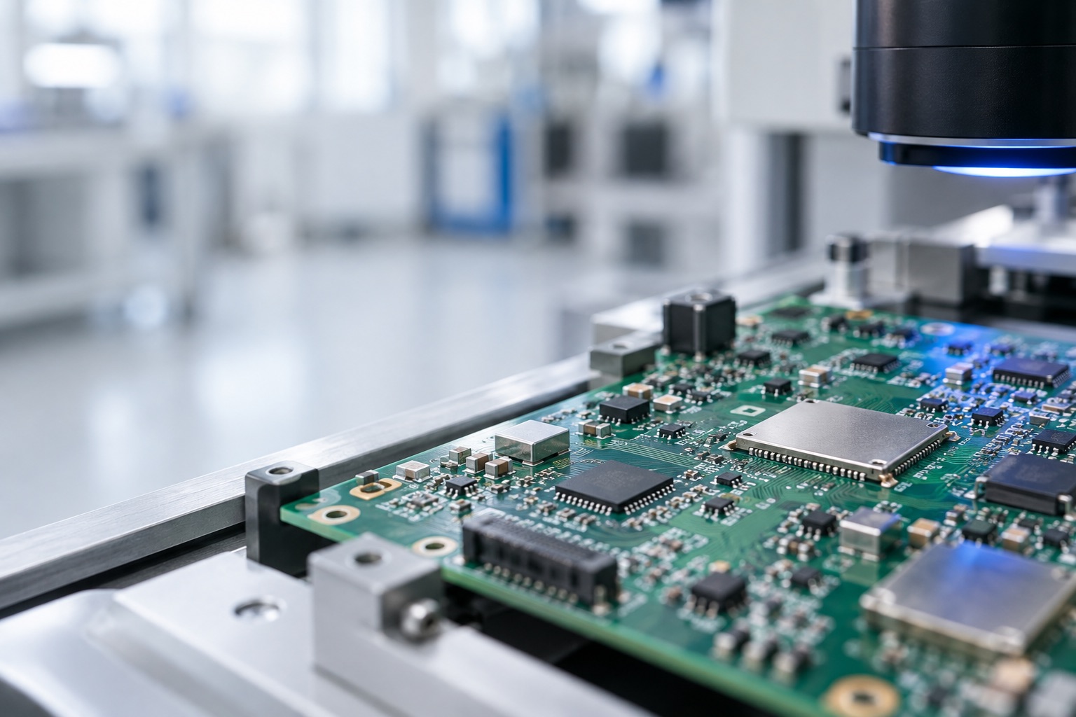 Macro view of a printed circuit board